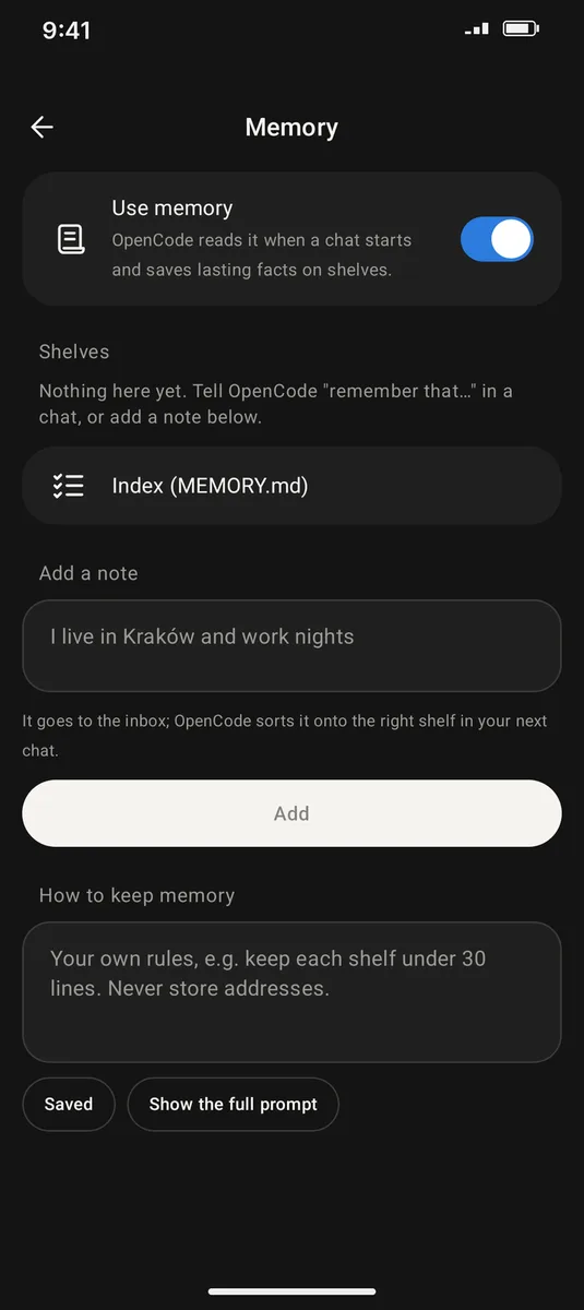 OpenCode mobile screens 7/8